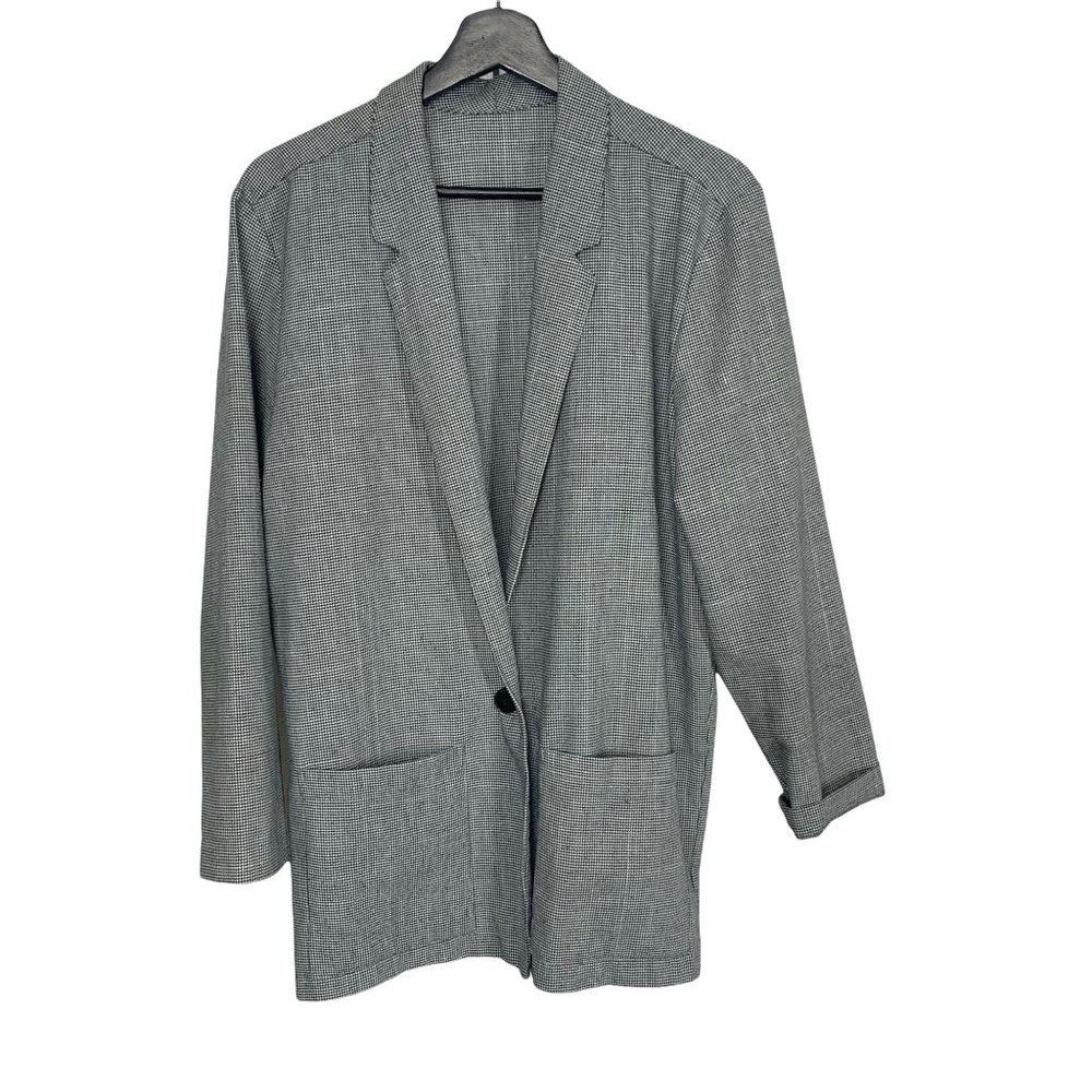Vintage 90s Star City Micro Houndstooth Longline Blazer XL